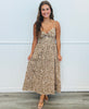 Taupe Cheetah Print Twisted Cami Midi Dress (Reg.)