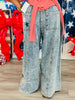 POL Blue Denim Star Patch Wide Leg Pants (Reg.)