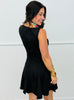 Black Sleeveless Sheer Trim Midi Dress (Reg.)