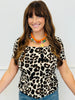 Leopard Scoop Neck Short Sleeve Top (Reg. and Plus)