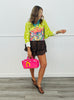 Lime Polka Dot Leopard Crowned & Colorful Pullover Top (One Size)
