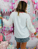 White Glitter Nutcracker Sequin LS Top (Reg. and Plus)