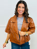 Cognac Boxy Faux Leather Short Jacket (Reg.)