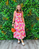 Pink Combo Tropical Print Midi Dress (Reg.)