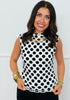 Mid Dot Mock Neck Top (Reg & Plus)-2 Colors