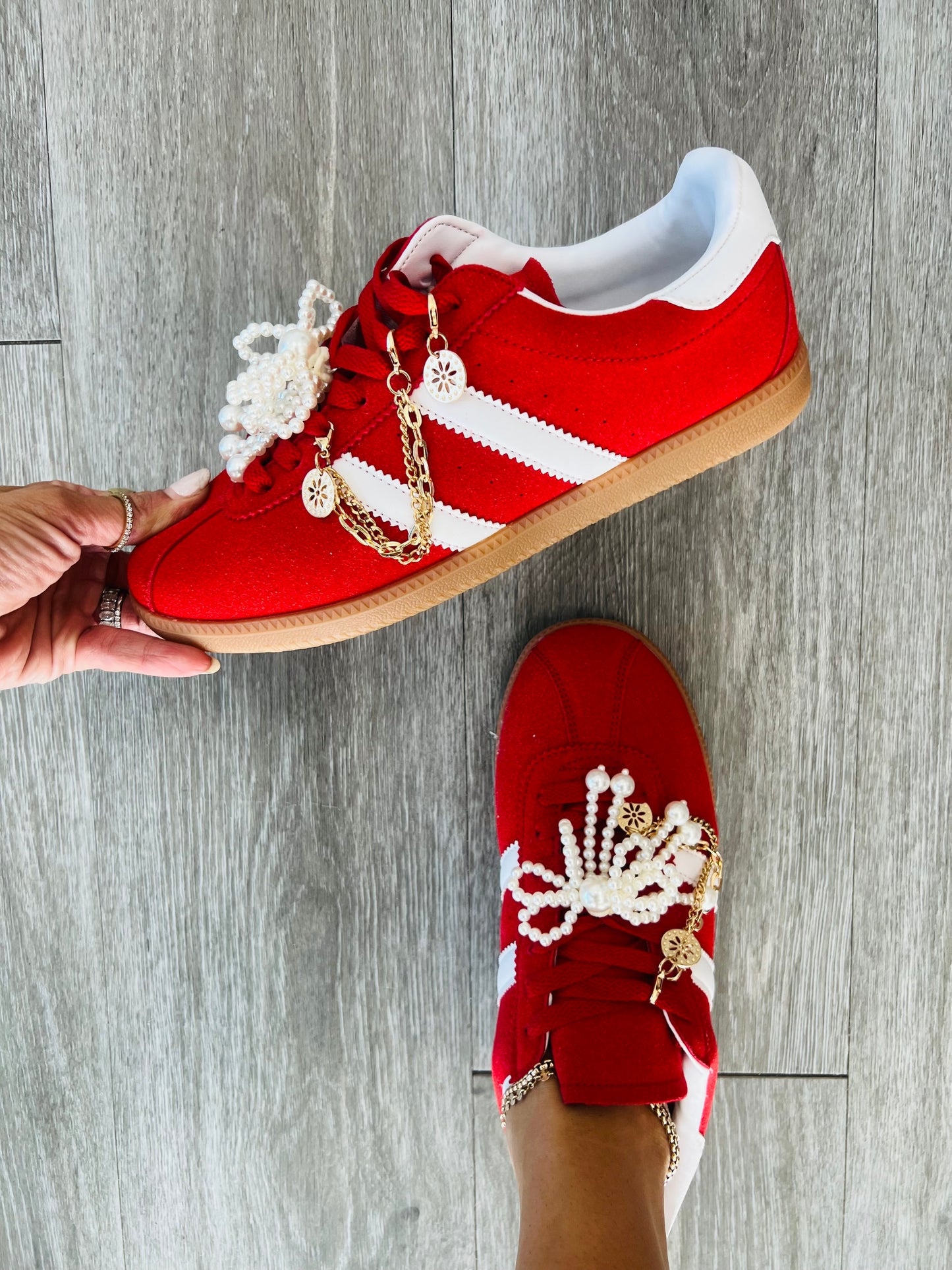 Red Charm Your Way Sneakers