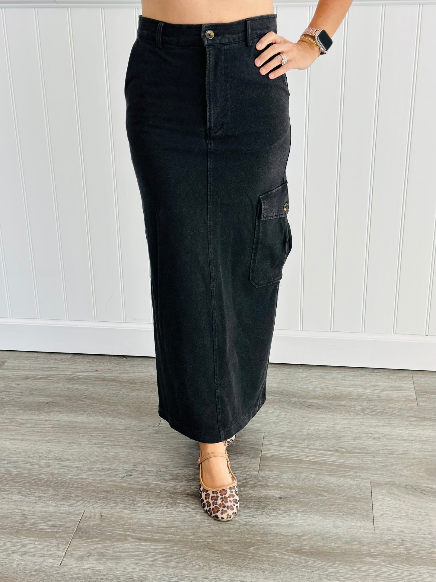 Cargo High Waist Maxi Skirt (Reg)-2 Colors