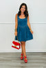Denim Back Bow Mini Dress (Reg.)