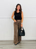 Leopard Print Mid Rise Pants (Reg.)