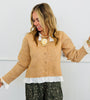 Latte/White Ruffle Detailed Cardigan (Reg.)