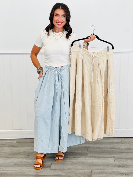Oli & Hali Pleated Tie Waist Pants - Colors