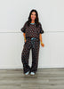 Brown Polka Dot Top & Pants Set (Reg.)