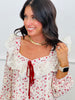 Floral Fantasy Lace Trim Mini Dress (Reg & Plus)