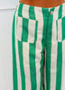 Green Bold Striped Wide Leg Pants (Reg.)