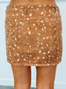 Taupe Mix Dot Print Jacket & Mini Skirt Set (Reg.)