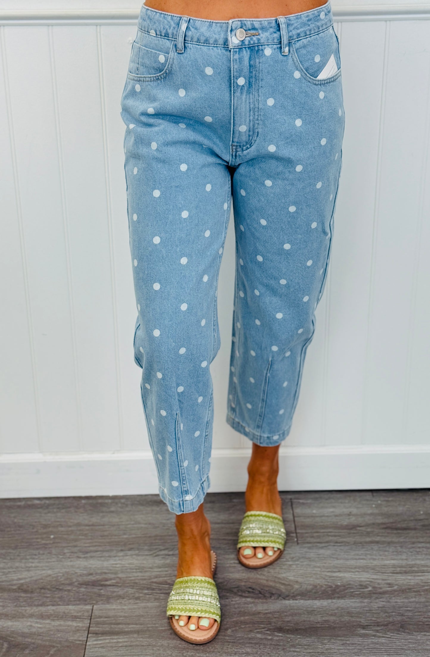 Denim Polka Dot Ankle Pants (Reg.)