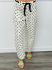 Cream Denim Polka Dot Barrel Pants (Reg.)