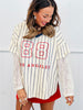 Ivory Combo Number 88 Striped Tee Top (Reg.)