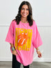 Pink/Yellow Rolling Stone Oversized Tee (Reg.)