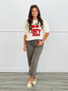 Cherry Graphic Short Sleeve Sweater Top (Reg. and Plus)