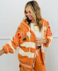 Orange Multi Contrast Stripe Sweater Cardigan (Reg.)