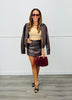 Dk Brown Faux Leather Skort (Reg and Plus)