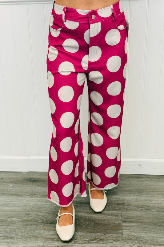 Fuchsia Big Polka Dots Pants (Reg)