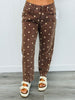 Brown Washed Denim Polka Dot Ankle Pants (Reg.)
