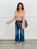 Taupe Shawl Collar Sweater Top (Reg & Plus)