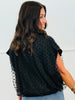 Polka Dot Sheer Mesh Sleeveless Zip Up Jacket (One Size) - 2 Colors