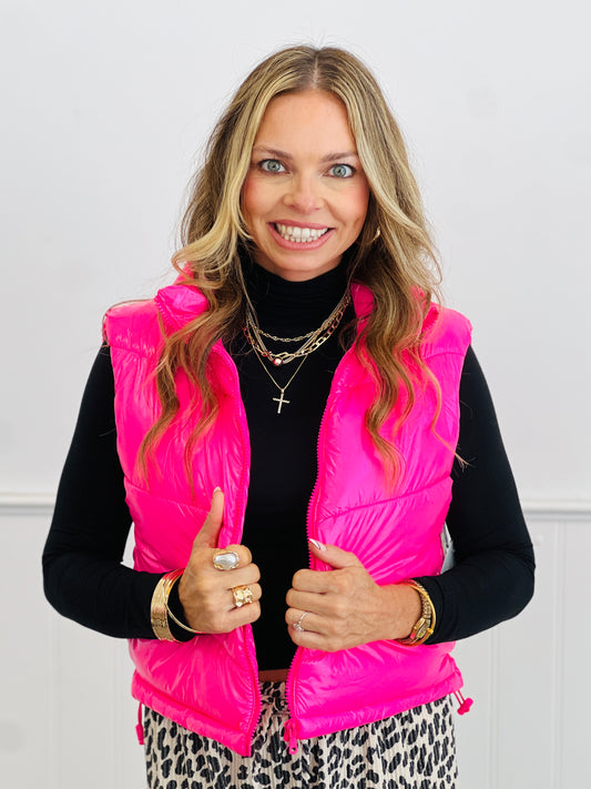 Hot Pink Shiny Nylon Vest (Reg.)