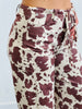 Cream Abstract Animal Print Waist Tie Pants (Reg.)