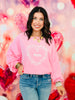 Embroidered XOXO Heart Sweater Top (Reg.)-2 Colors