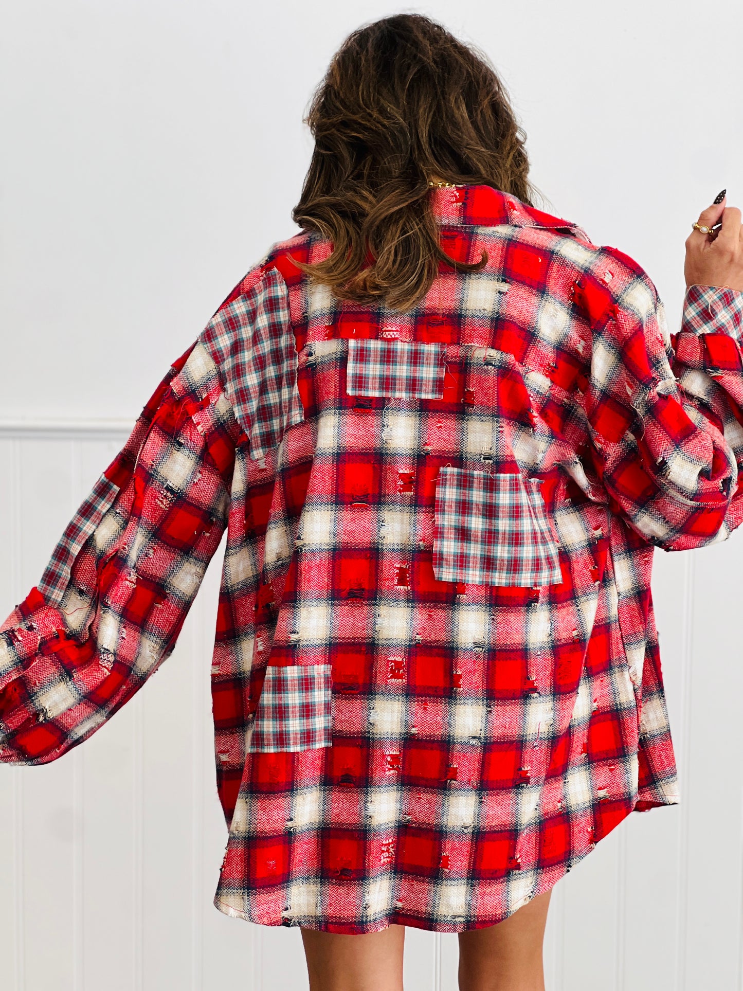 POL Red Multi Plaid Shacket (Reg.)