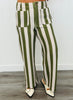 Olive Bold Stripe Ankle Pants Remix (Reg.)