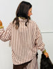 Pink Stripe Button Down Shirt, Pant & Scarf Set (Reg.)