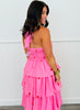 Pink Polka Dot Halter Midi Dress (Reg.)