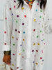 White Multi Embellished Button Up Blouse (One Size)