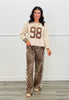 Leopard Print Side Stripe Pants (Reg.)