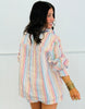 Queen Of Sparkles Rainbow Striped Button Up Pocket Top (Reg. & Plus)