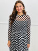 Black Checkered Mesh Maxi Dress (Reg & Plus)