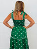 Dark Green/Ivory Polka Dot Tiered Maxi Dress (Reg.)