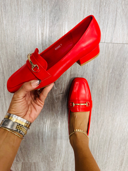 Red She Means Business Loafers