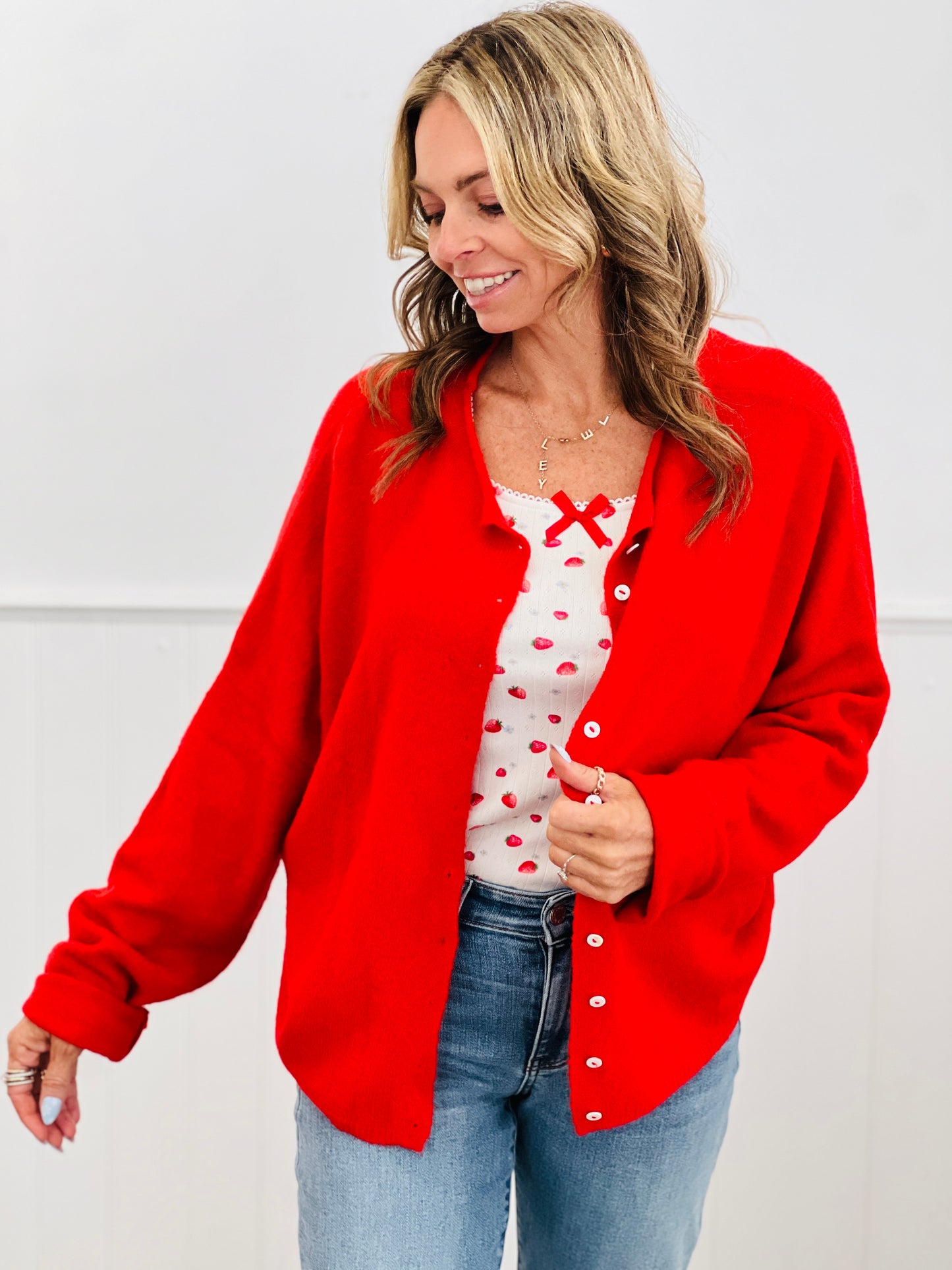 Tomato Red Cardigan (Reg.)