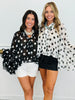 Polka Dot Ruffled Chiffon Blouse (Reg & Plus) - 2 Colors