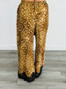 Taupe Deer Print Lace Hem Drawstring Pants (Reg.)