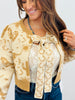 Taupe Western Motif Tie Front Sweater Cardigan (Reg.)