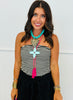 Black Striped Tube Barrel Leg Jumpsuit (Reg.)