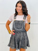 Black Denim Guitar Strap Overall Romper (Reg.)