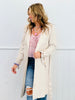 Faux Suede Belted Trench Coat (Reg.)-3 Colors